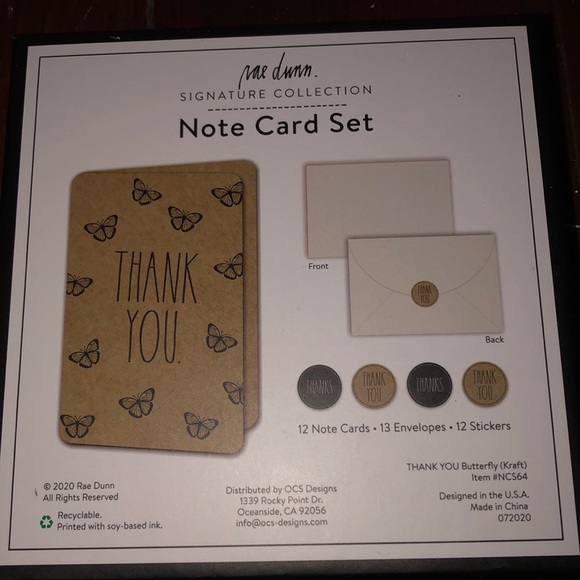 NIB RAE DUNN SIGNATURE NOTE CARD 🦋 SET! - Picture 4 of 4